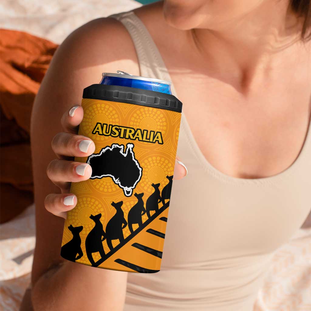 Australia New Zealand Rugby 4 in 1 Can Cooler Tumbler Aboriginal Wallabies and Maori Black Fern Gold Vibe LT9 - Polynesian Pride