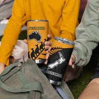 Australia New Zealand Rugby Tumbler Cup Aboriginal Wallabies and Maori Black Fern Gold Vibe LT9 - Polynesian Pride