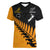 Australia Wallabies and Aotearoa Rugby Women V Neck T Shirt Kangaroo Black Fern Maori Gold Vibe LT9 Female Gold - Polynesian Pride