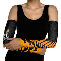 Australia New Zealand Rugby Arm Sleeves Gold Aboriginal Wallabies and Maori Black Fern - Polynesian Pride