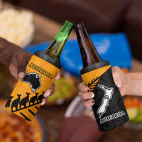 Australia New Zealand Rugby 4 in 1 Can Cooler Tumbler Gold Aboriginal Wallabies and Maori Black Fern LT9 - Polynesian Pride
