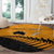 Australia New Zealand Rugby Round Carpet Gold Aboriginal Wallabies and Maori Black Fern - Polynesian Pride
