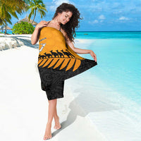 Australia New Zealand Rugby Sarong Gold Aboriginal Wallabies and Maori Black Fern - Polynesian Pride