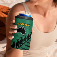 Australia New Zealand Rugby 4 in 1 Can Cooler Tumbler Aboriginal Wallabies and Maori Black Fern Green Vibe LT9 - Polynesian Pride