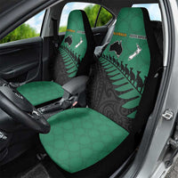 Australia New Zealand Rugby Car Seat Cover Green Aboriginal Wallabies and Maori Black Fern LT9 - Polynesian Pride