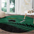 Australia New Zealand Rugby Round Carpet Green Aboriginal Wallabies and Maori Black Fern - Polynesian Pride