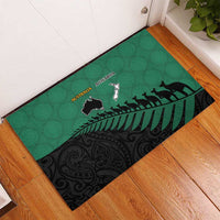 Australia New Zealand Rugby Rubber Doormat Green Aboriginal Wallabies and Maori Black Fern - Polynesian Pride