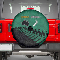Australia New Zealand Rugby Spare Tire Cover Green Aboriginal Wallabies and Maori Black Fern LT9 - Polynesian Pride