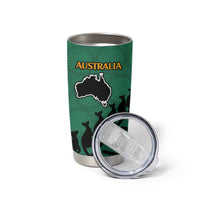 Australia New Zealand Rugby Tumbler Cup Green Aboriginal Wallabies and Maori Black Fern - Polynesian Pride