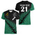 Custom Australia Wallabies and Aotearoa Rugby Women V Neck T Shirt Kangaroo Black Fern Maori Green Vibe LT9 - Polynesian Pride