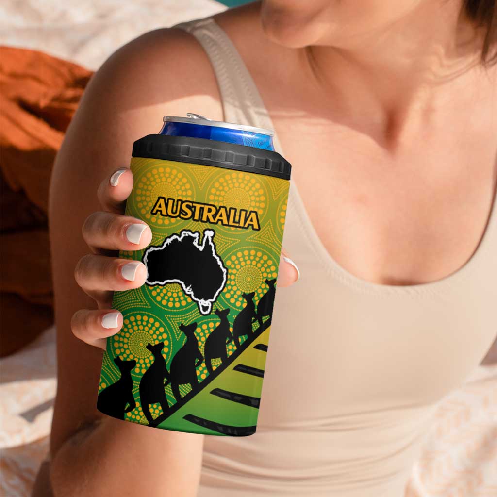 Australia New Zealand Rugby 4 in 1 Can Cooler Tumbler Gradient Aboriginal Wallabies and Maori Black Fern - Polynesian Pride