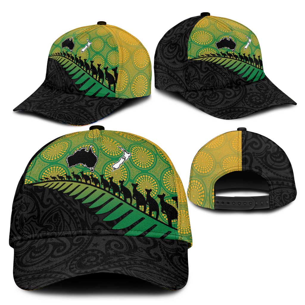Australia New Zealand Rugby Classic Cap Gradient Aboriginal Wallabies and Maori Black Fern - Polynesian Pride