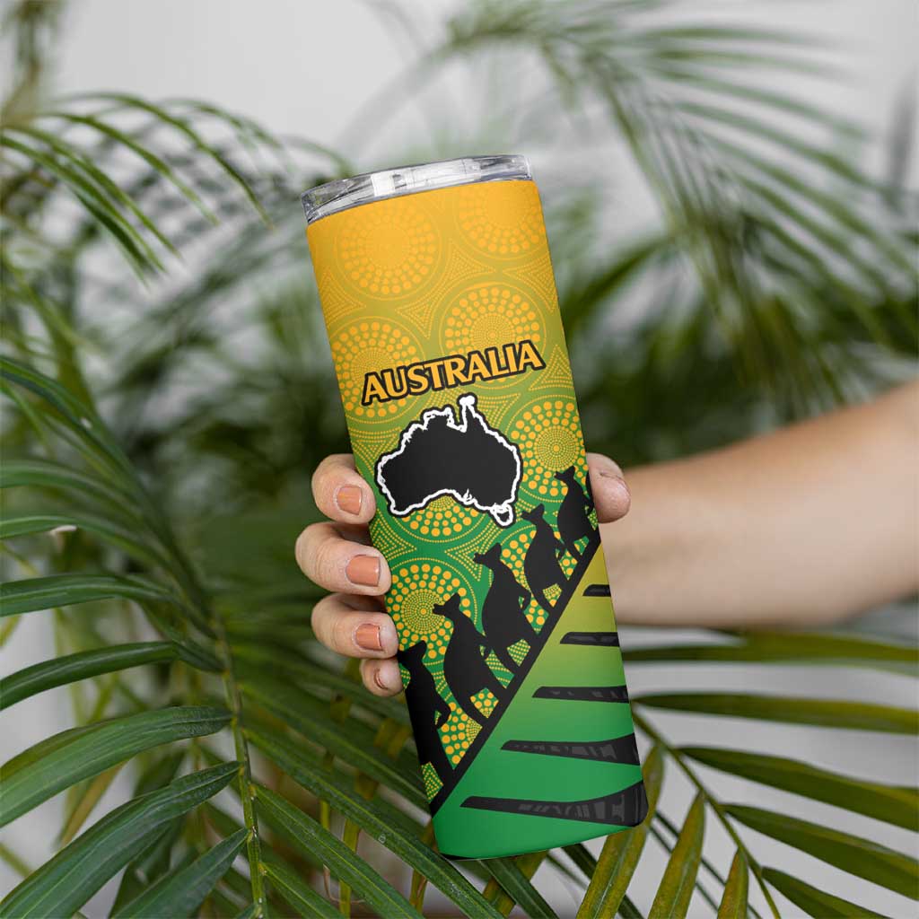 Australia New Zealand Rugby Skinny Tumbler Gradient Aboriginal Wallabies and Maori Black Fern - Polynesian Pride