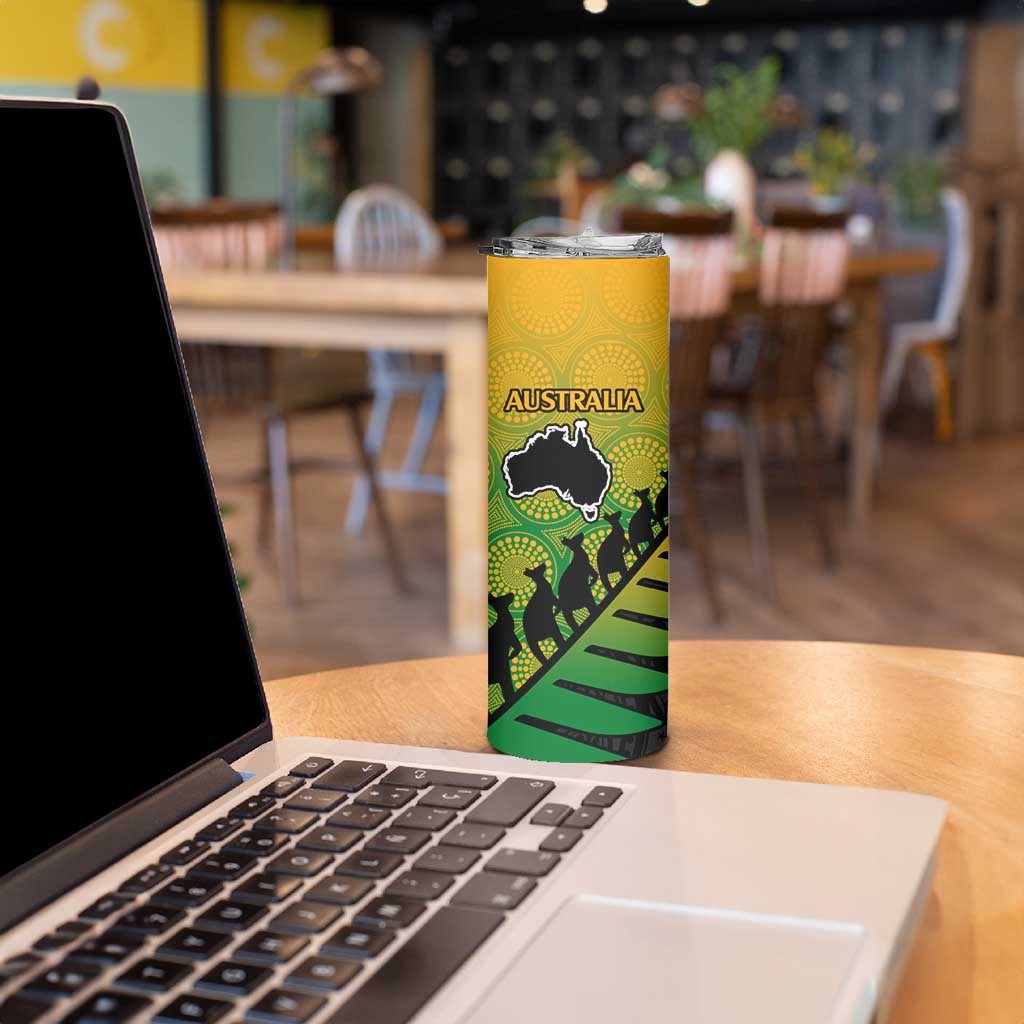 Australia New Zealand Rugby Skinny Tumbler Gradient Aboriginal Wallabies and Maori Black Fern - Polynesian Pride