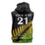 Australia New Zealand Rugby Sleeveless Zip Hoodie Gradient Aboriginal Wallabies and Maori Black Fern - Polynesian Pride