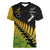 Custom Australia Wallabies and Aotearoa Rugby Women V Neck T Shirt Kangaroo Black Fern Maori Gradient Vibe LT9 Female Gradient - Polynesian Pride