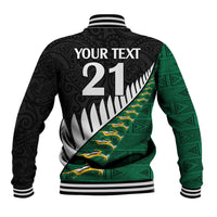 Custom South Africa and Aotearoa Rugby Baseball Jacket Springboks Black Fern Maori Vibe LT9 - Polynesian Pride