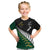Custom South Africa and Aotearoa Rugby Kid T Shirt Springboks Black Fern Maori Vibe LT9 Black - Polynesian Pride