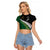 Custom South Africa and Aotearoa Rugby Raglan Cropped T Shirt Springboks Black Fern Maori Vibe LT9 Female Black - Polynesian Pride