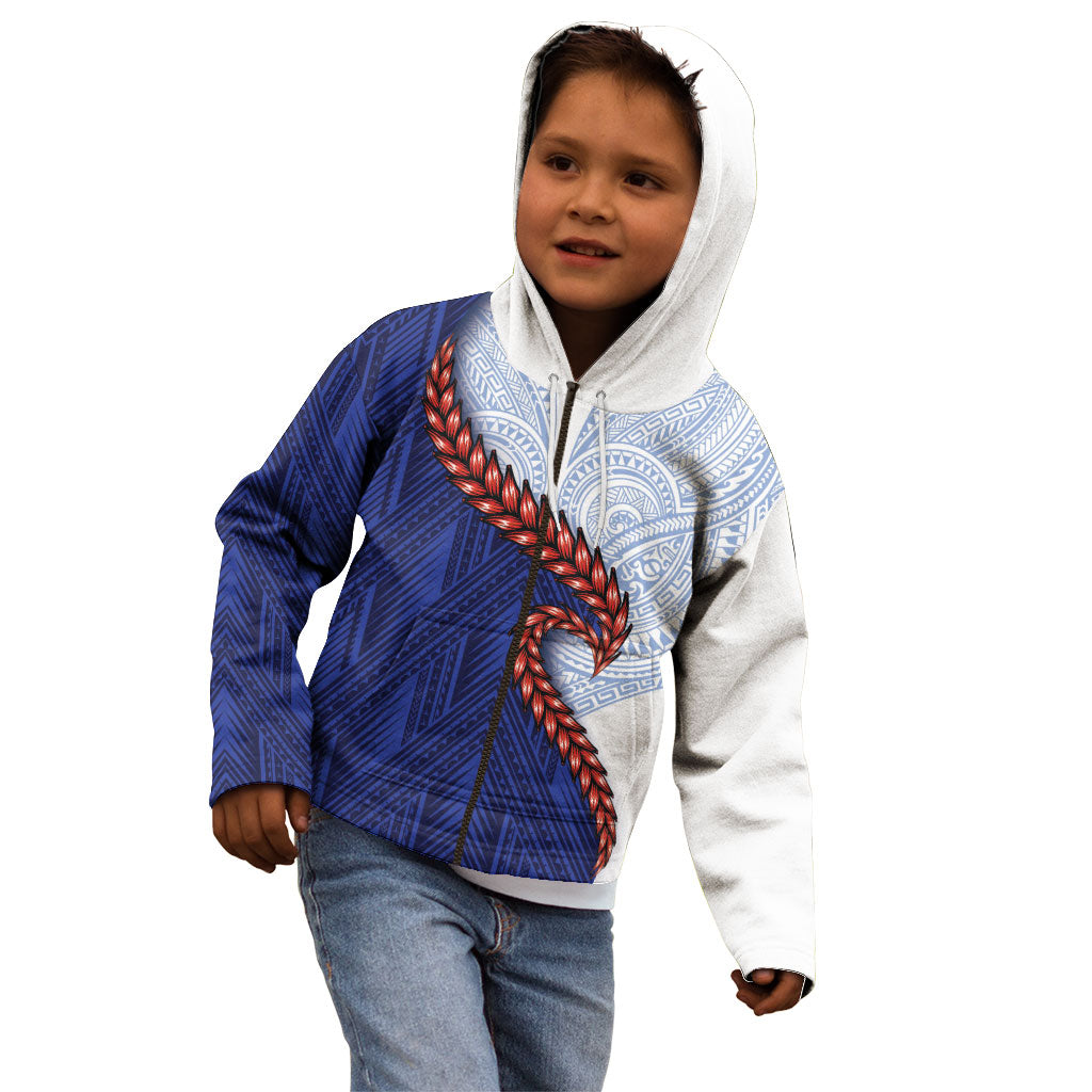Ula Fala Red Samoa Chief Kid Hoodie Samoan Art Black Tribal