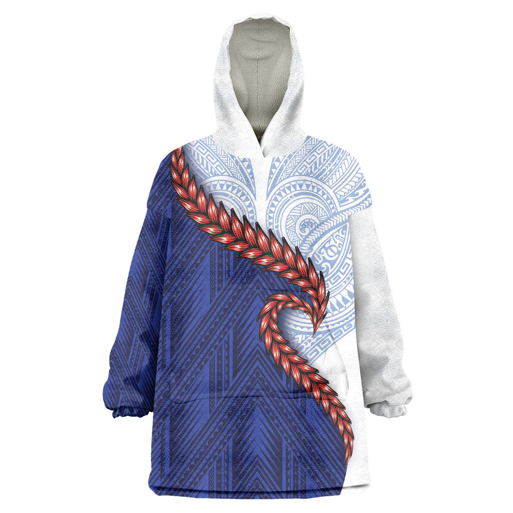 Ula Fala Red Samoa Chief Wearable Blanket Hoodie Samoan Art Black Tribal