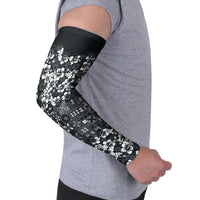 Black Hawaiian Tapa Tribal Hibiscus Arm Sleeves
