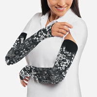 Black Hawaiian Tapa Tribal Hibiscus Arm Sleeves