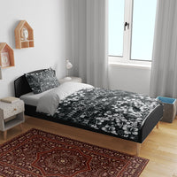 Black Hawaiian Tapa Tribal Hibiscus Bedding Set