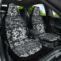 Black Hawaiian Tapa Tribal Hibiscus Car Seat Cover