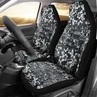 Black Hawaiian Tapa Tribal Hibiscus Car Seat Cover