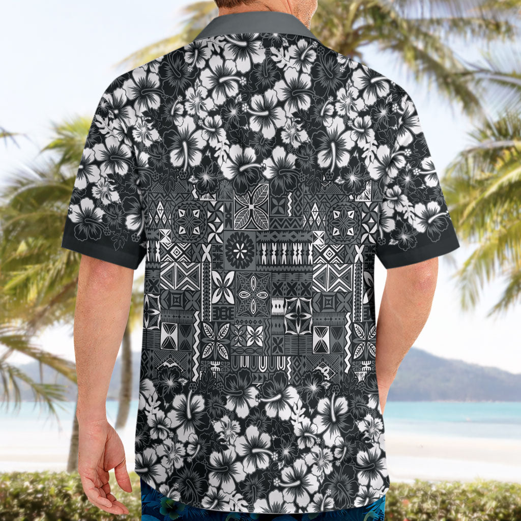 Black Hawaiian Tapa Tribal Hibiscus Hawaiian Shirt