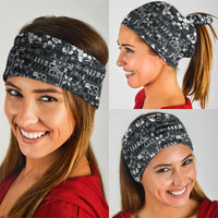 Black Hawaiian Tapa Tribal Hibiscus Neck Gaiter