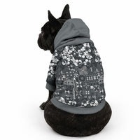 Black Hawaiian Tapa Tribal Hibiscus Pet Hoodie LT9 - Polynesian Pride