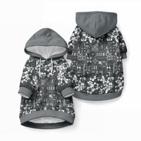 Black Hawaiian Tapa Tribal Hibiscus Pet Hoodie LT9 Pullover Black - Polynesian Pride