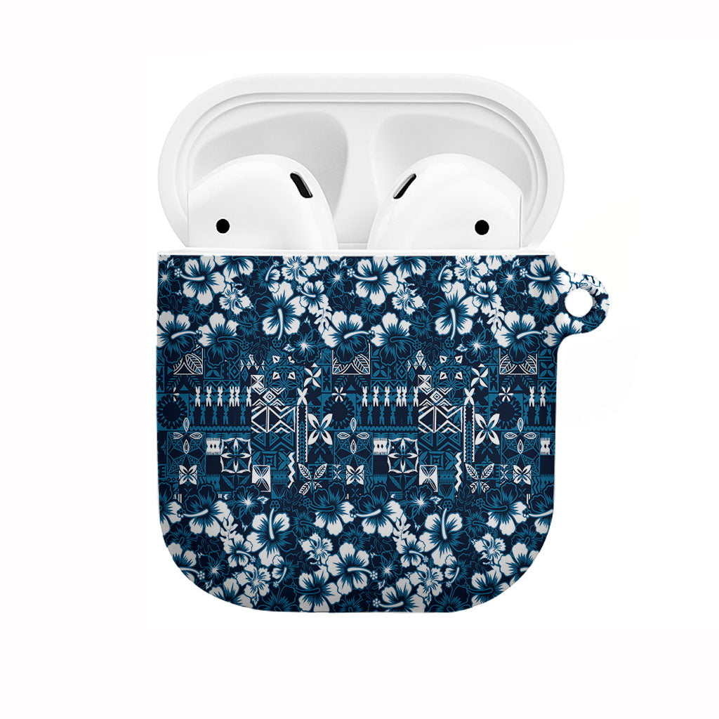 Blue Hawaiian Tapa Tribal Hibiscus AirPods Case