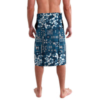 Blue Hawaiian Tapa Tribal Hibiscus Lavalava