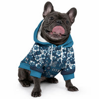 Blue Hawaiian Tapa Tribal Hibiscus Pet Hoodie LT9 - Polynesian Pride
