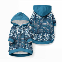 Blue Hawaiian Tapa Tribal Hibiscus Pet Hoodie LT9 Pullover Blue - Polynesian Pride