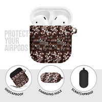 Burgundy Hawaiian Tapa Tribal Hibiscus AirPods Case