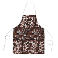 Burgundy Hawaiian Tapa Tribal Hibiscus Apron