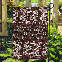 Burgundy Hawaiian Tapa Tribal Hibiscus Garden Flag