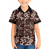 Burgundy Hawaiian Tapa Tribal Hibiscus Hawaiian Shirt