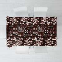 Burgundy Hawaiian Tapa Tribal Hibiscus Tablecloth