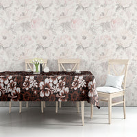 Burgundy Hawaiian Tapa Tribal Hibiscus Tablecloth