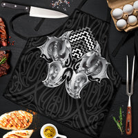Aotearoa Kowhaiwhai Poutama Black Motif Apron LT9 Black - Polynesian Pride