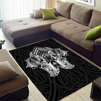 Aotearoa Kowhaiwhai Poutama Black Motif Area Rug LT9 - Polynesian Pride