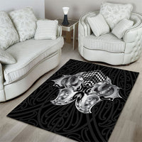 Aotearoa Kowhaiwhai Poutama Black Motif Area Rug LT9 - Polynesian Pride