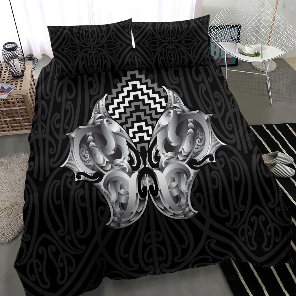 Aotearoa Kowhaiwhai Poutama Black Motif Bedding Set LT9 - Polynesian Pride