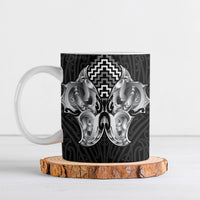 Aotearoa Kowhaiwhai Poutama Black Motif Ceramic Mug LT9 Black - Polynesian Pride