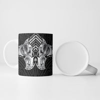 Aotearoa Kowhaiwhai Poutama Black Motif Ceramic Mug LT9 - Polynesian Pride